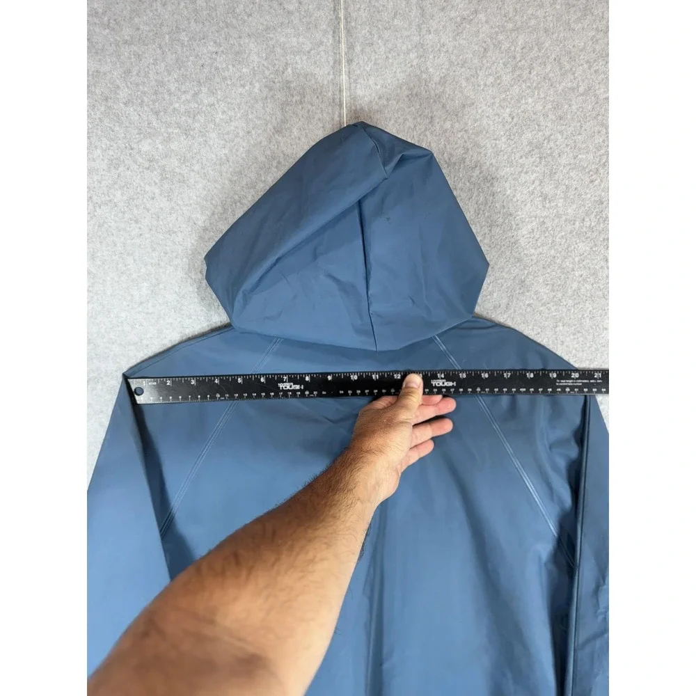 Vintage Chris Craft Rain Jacket Mens Medium Hooded Waterproof PVC Polyester 90s‎